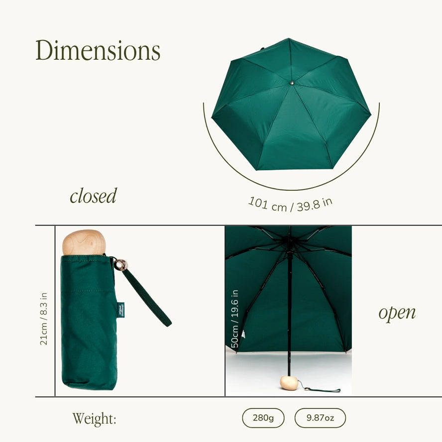 Mini Pocket Umbrella in Forest Green, from Original Duckhead