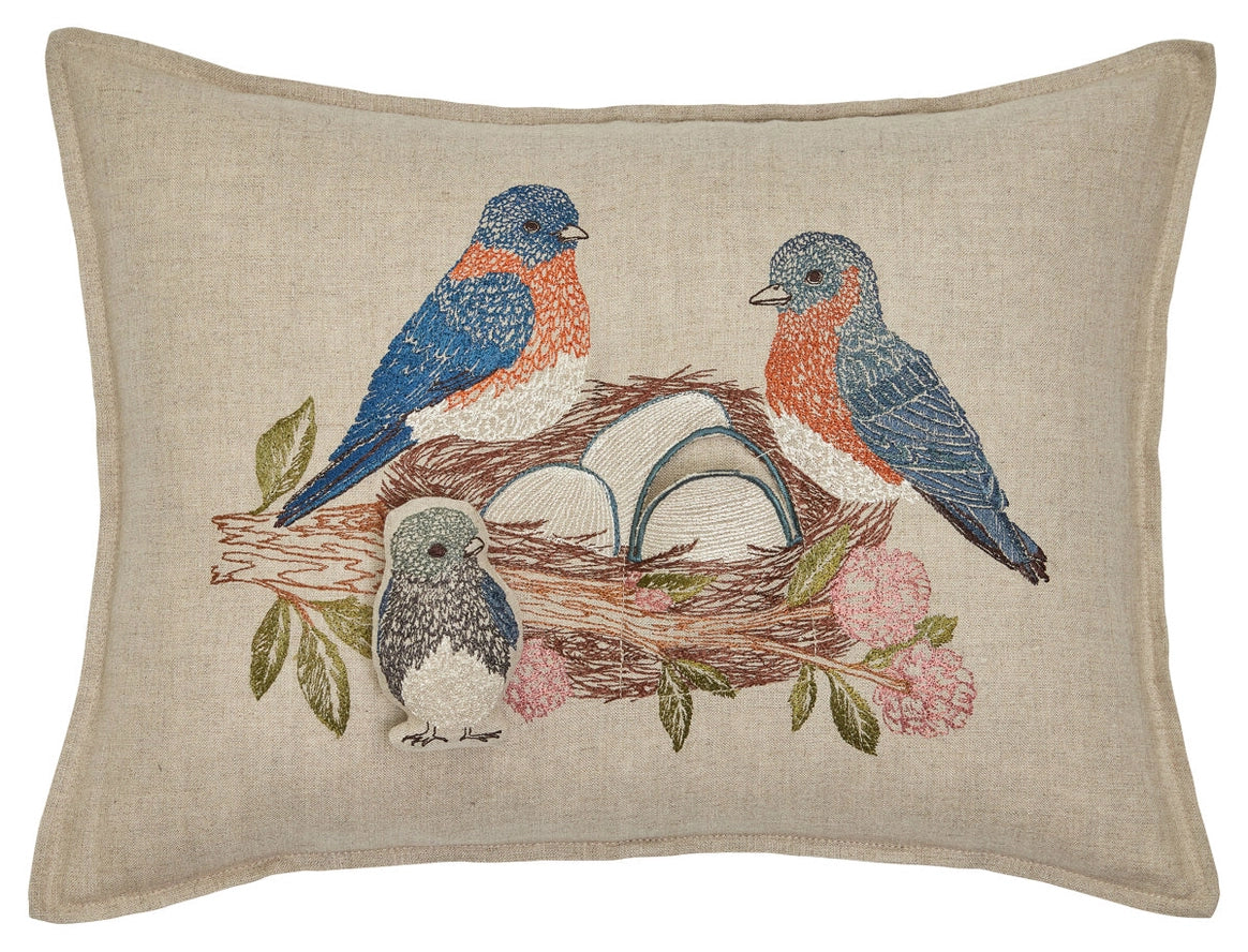 Bluebird Nest Pocket Pillow, from Coral & Tusk