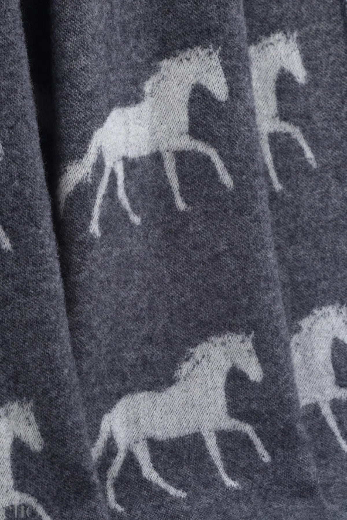 Horse Wool Throw in Black