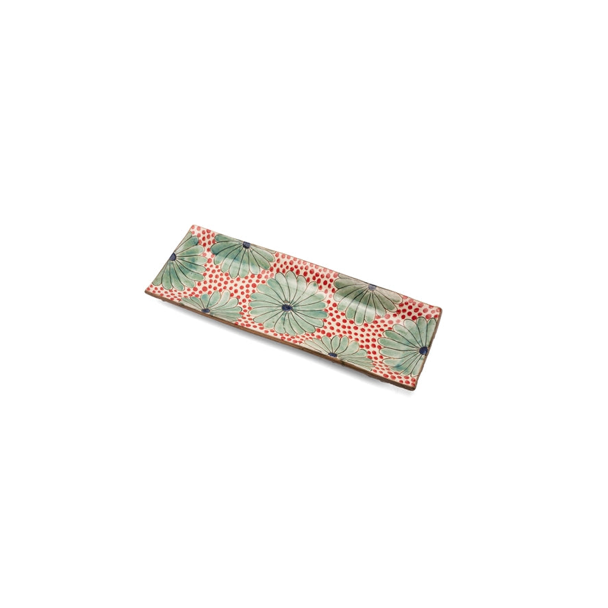 Daisy Long Ceramics Tray in Red, from Kiliim