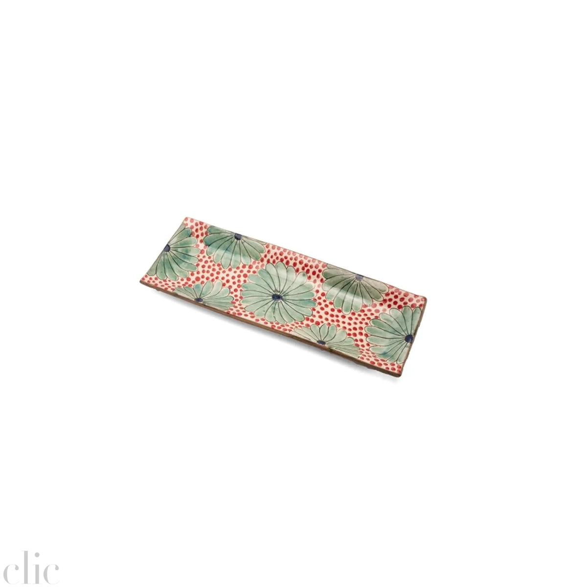 Daisy Long Ceramics Tray in Red, from Kiliim