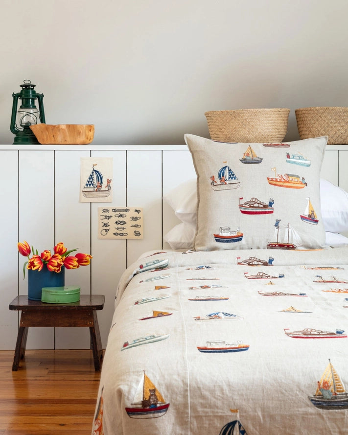 Boats Pattern Pillow, from Coral & Tusk