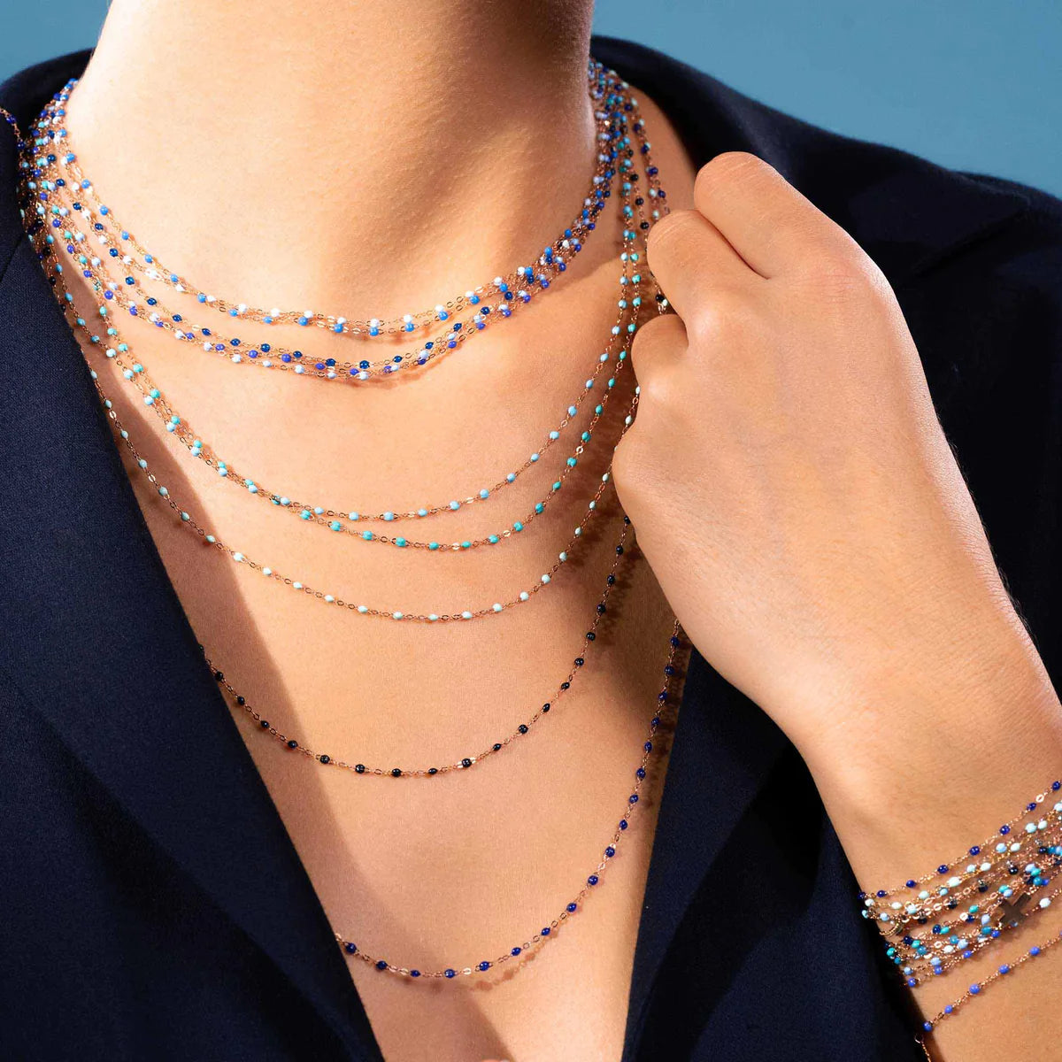 Classic Gigi Turquoise necklace, Yellow Gold from Gigi Clozeau