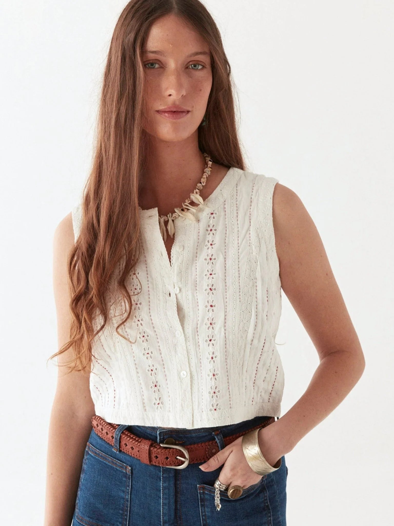 Francesca Blouse in Capri Panna, from Maison Hotel