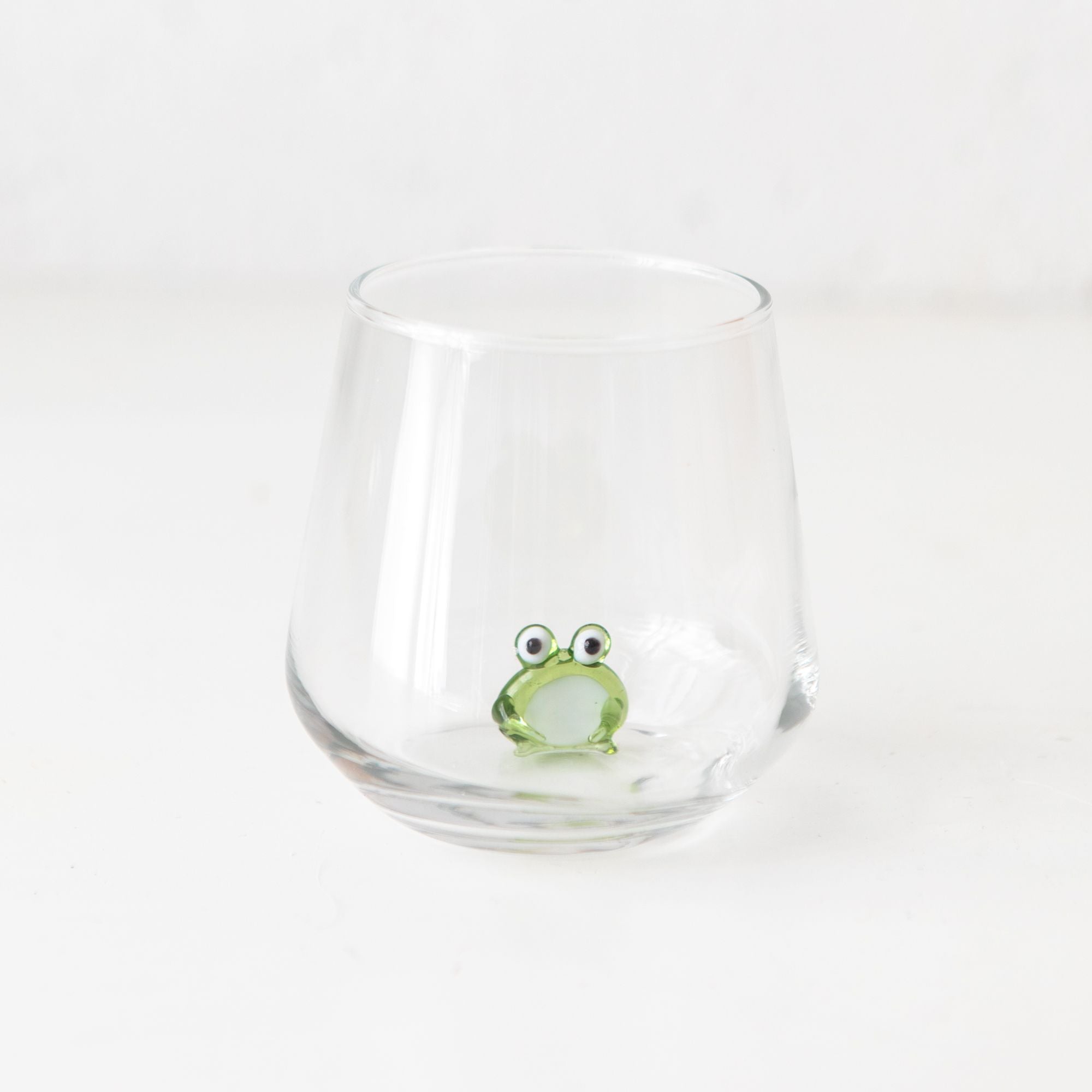 Cute Frogs Drinking Glass With Lid And Straw, Can Shaped Water Cup