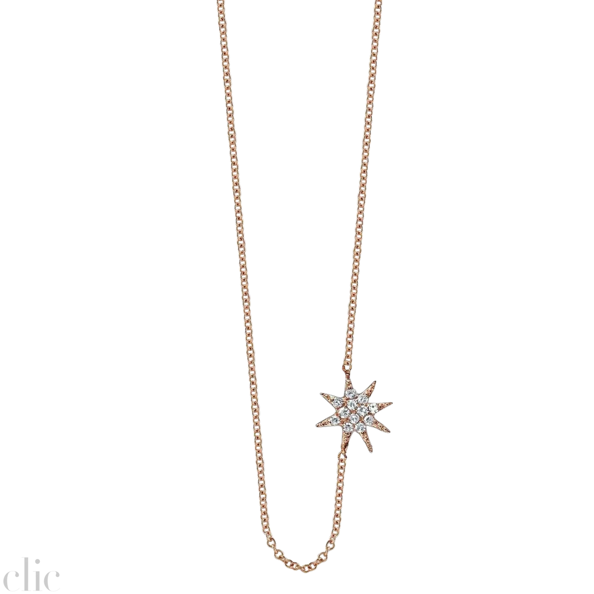 Single Star Pave Necklace in Rose Gold, from Gabriela Artigas