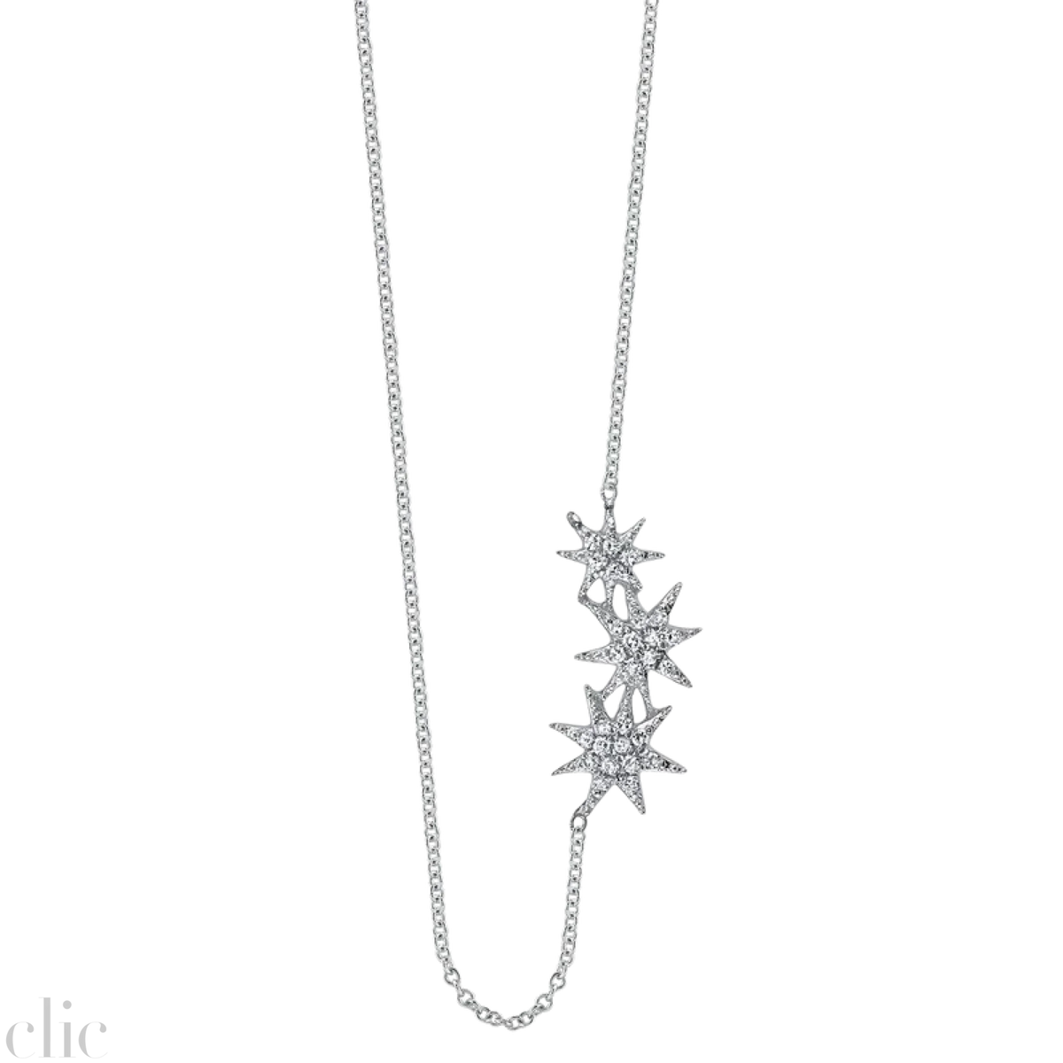 Triple Star Pave Necklace, from Gabriela Artigas