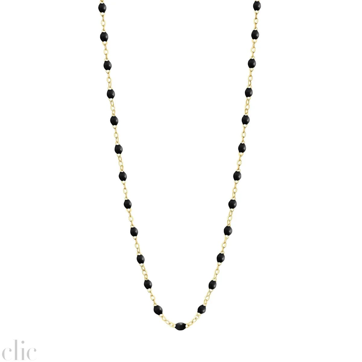 Classic Gigi Black Necklace, Yellow Gold from Gigi Clozeau
