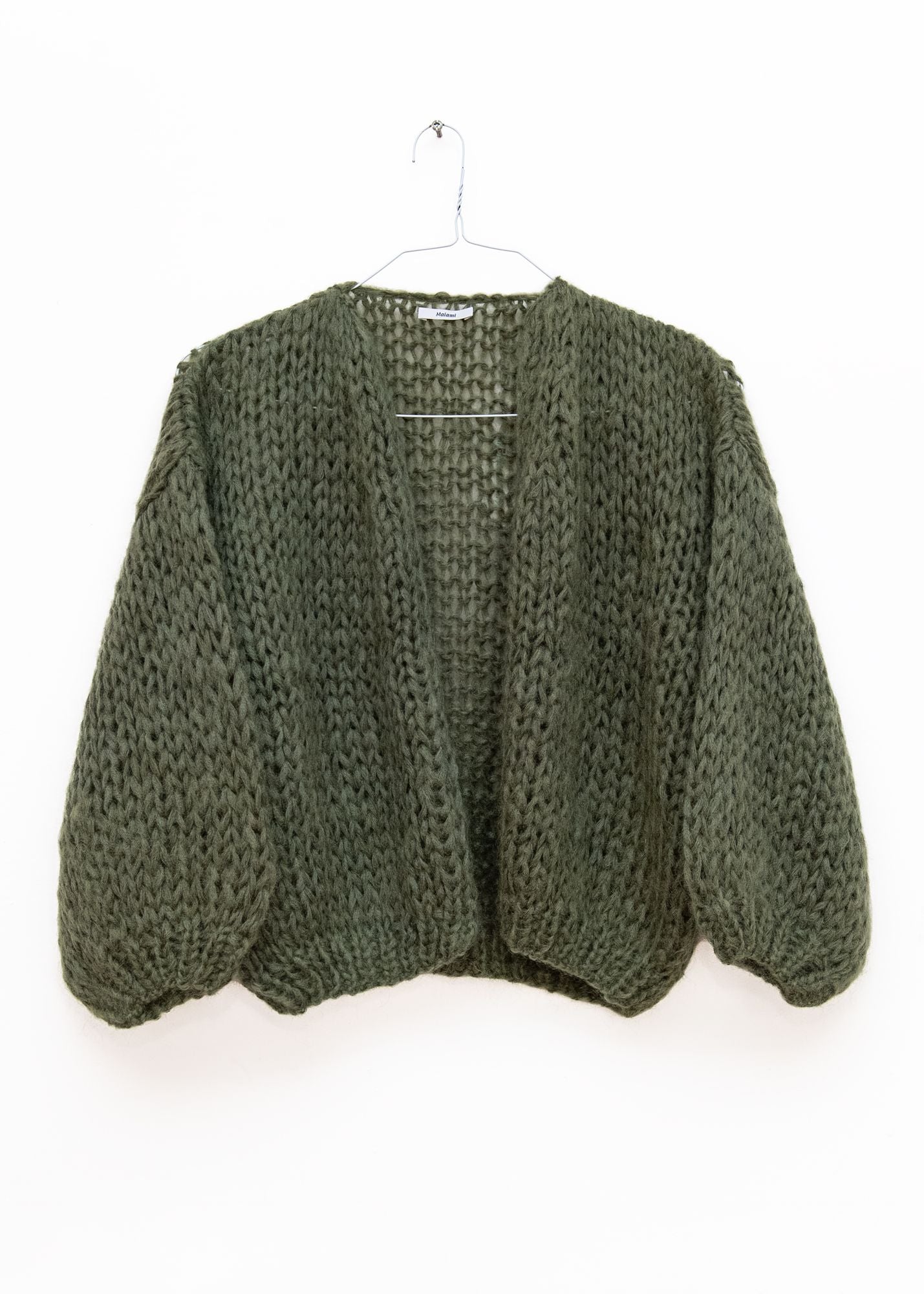 Mohair Bomber Cardigan in Army Green, from Maiami