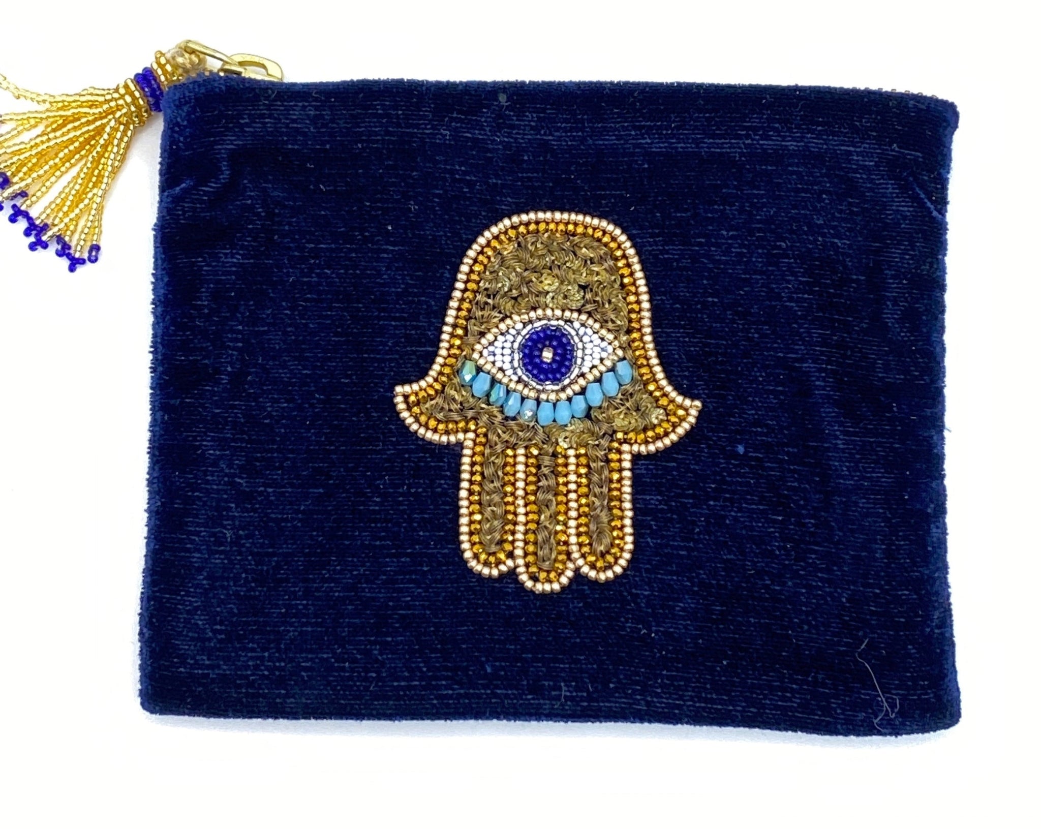 Hamsa Jewelry Bag Navy