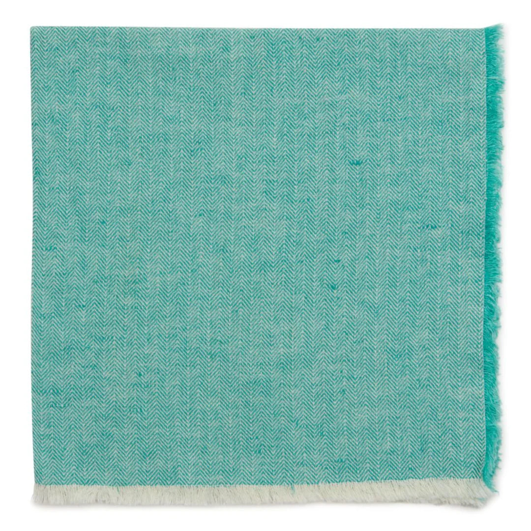 Hb Fringe Napkin in Turquouse, from Deborah Rhodes
