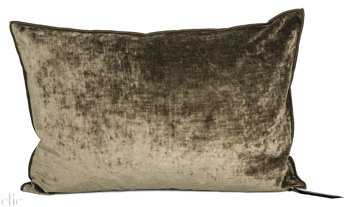 Velvet Pillow 16x24 in Kaki, from Maison De Vacances
