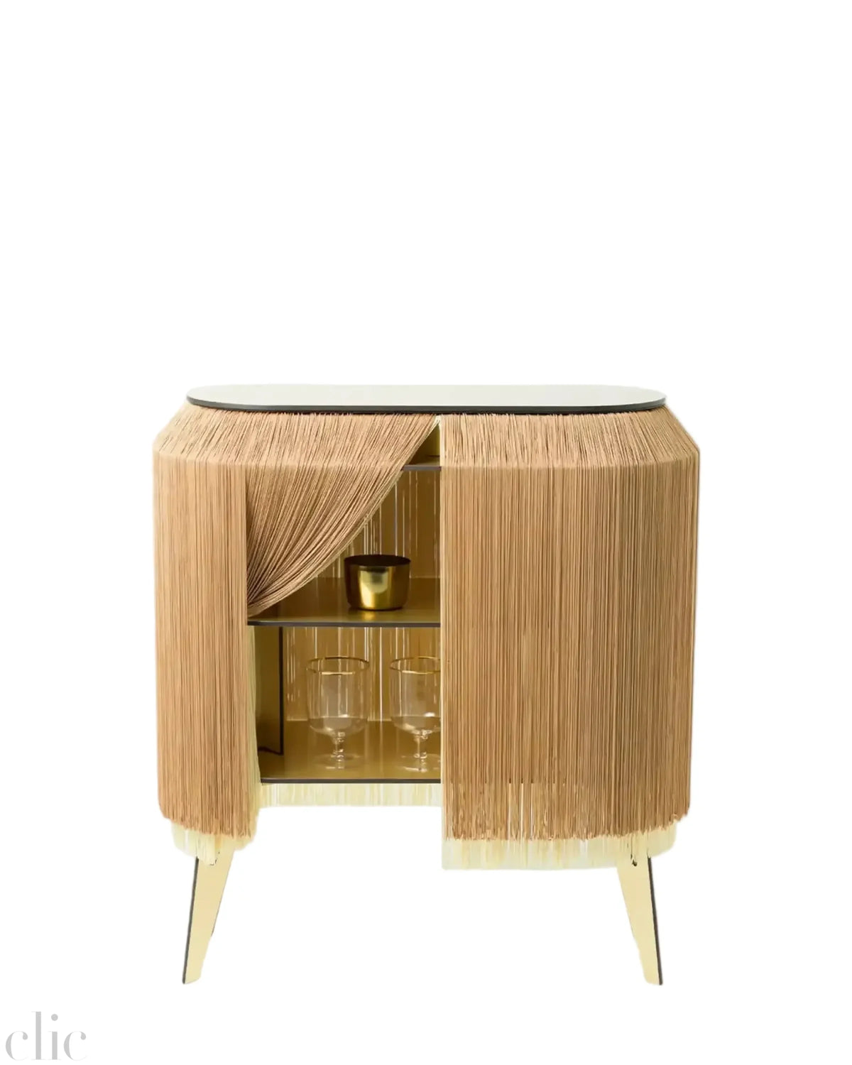 Baby Alpaca Bedside Table in Gold