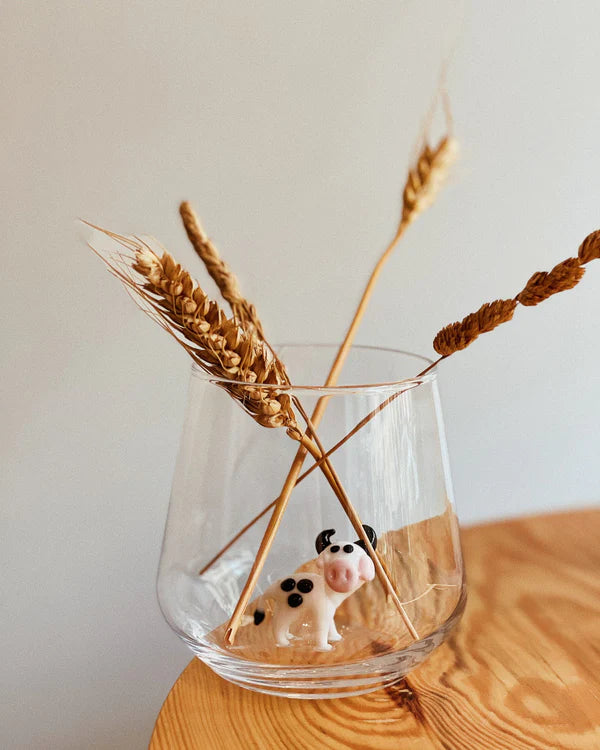 Cow Drinking Glass