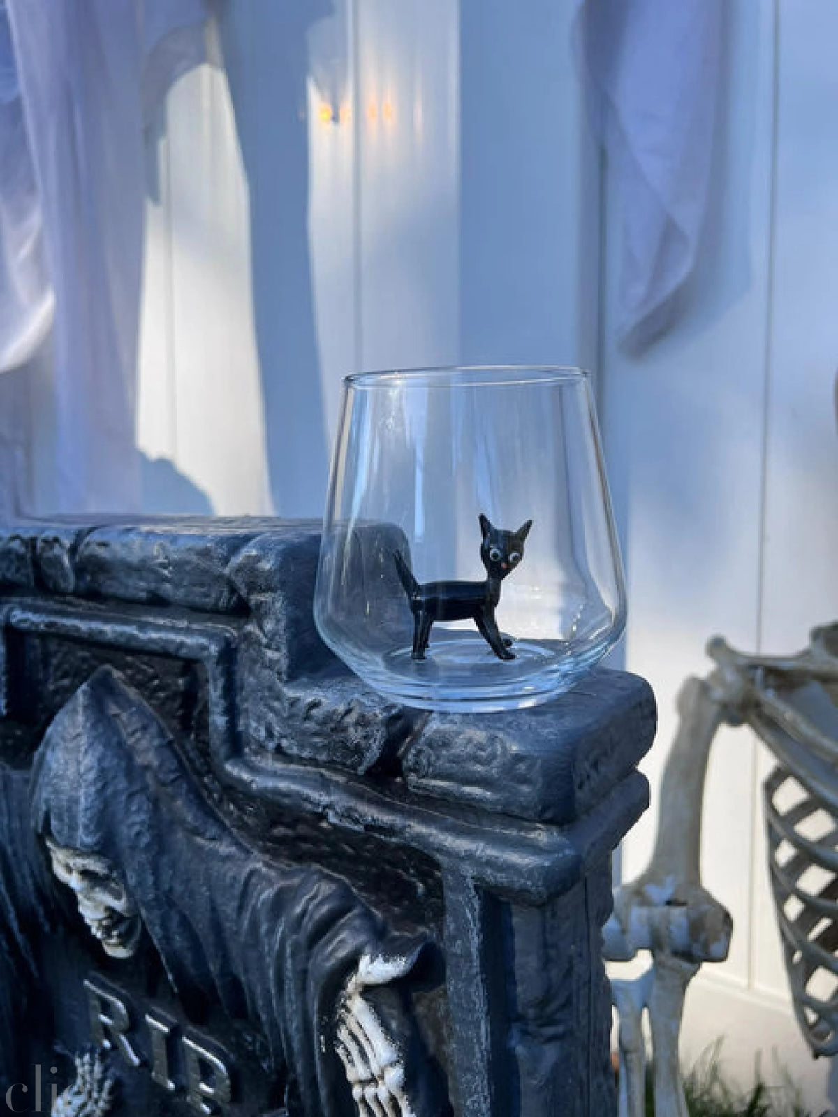 Black Cat Drinking Glass