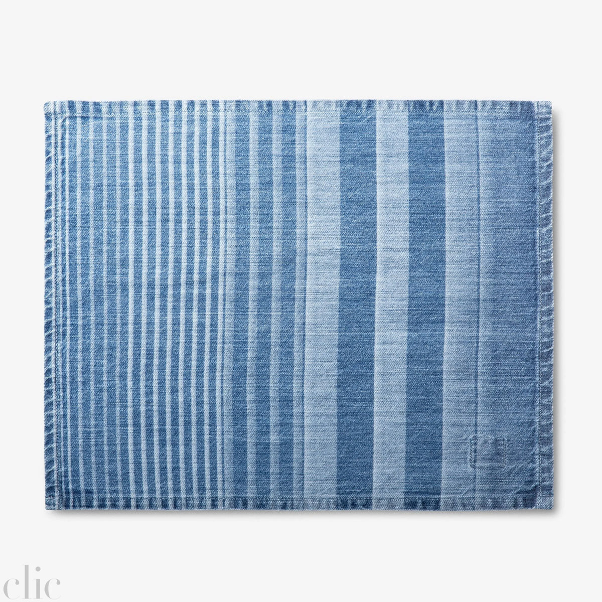 Regimental Stripe Pacemat Laser Printed in Light Wash, from Mi Cocina