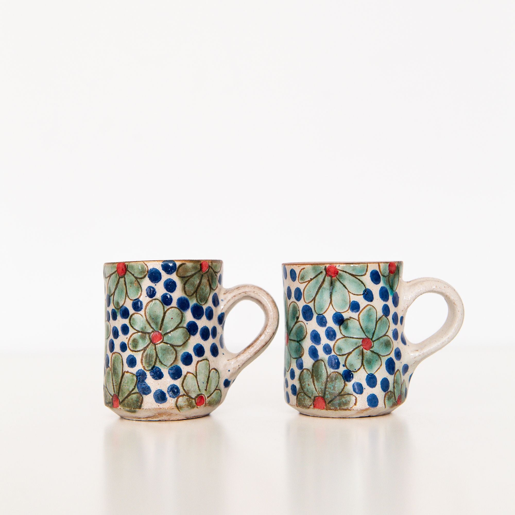 Daisy Fields Ceramic Espresso Mug in Blue, from Kiliim