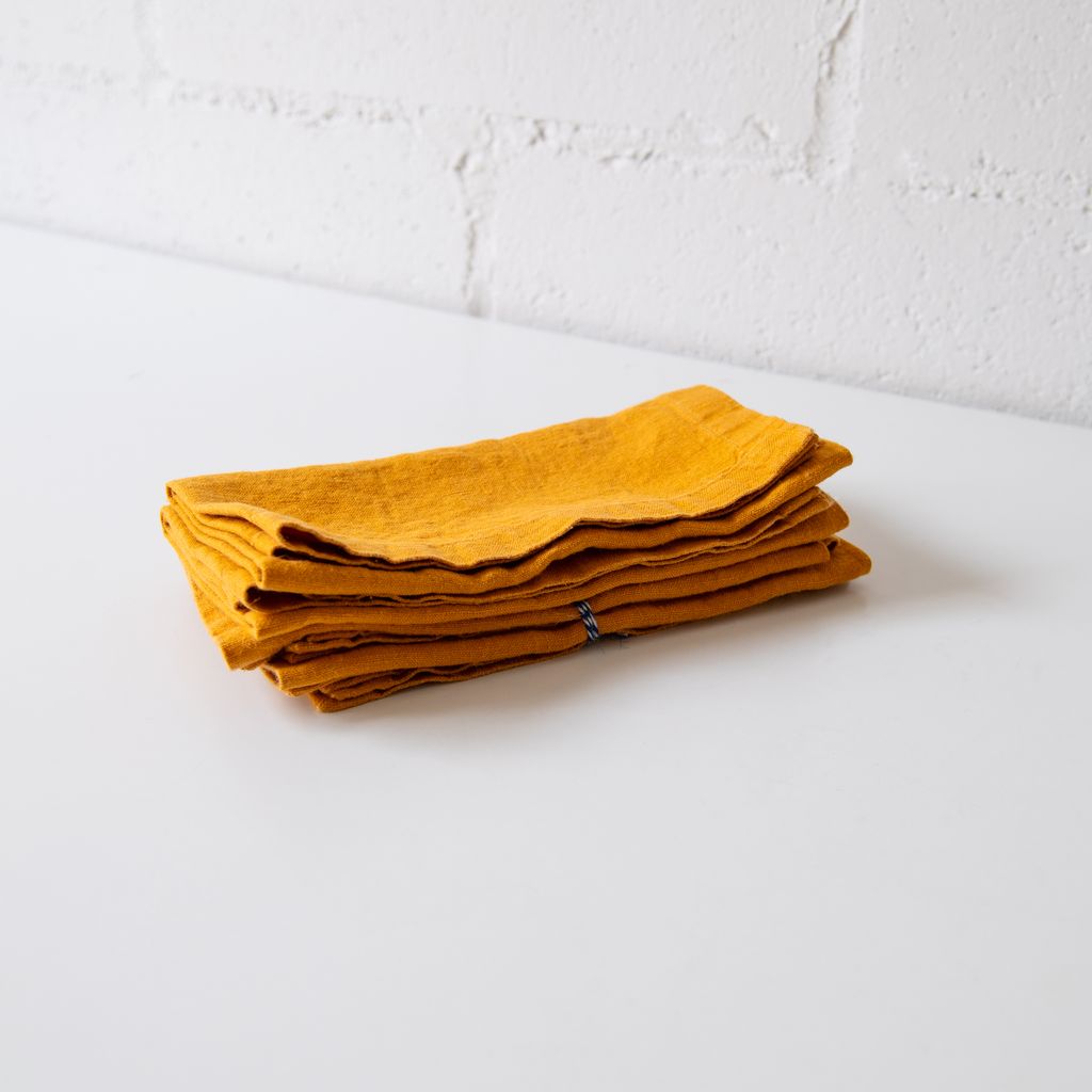 Mustard Linen Napkins Set of 2, from Linen Tales
