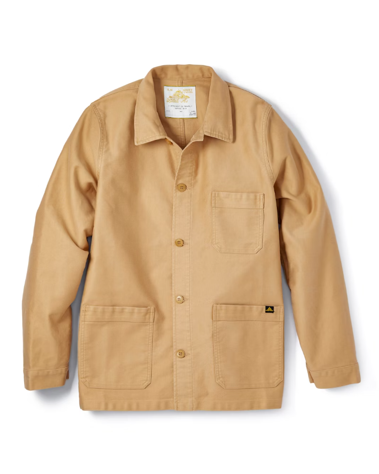 Moleskin Work Jacket in Kraft, from Le Mont Saint Michel