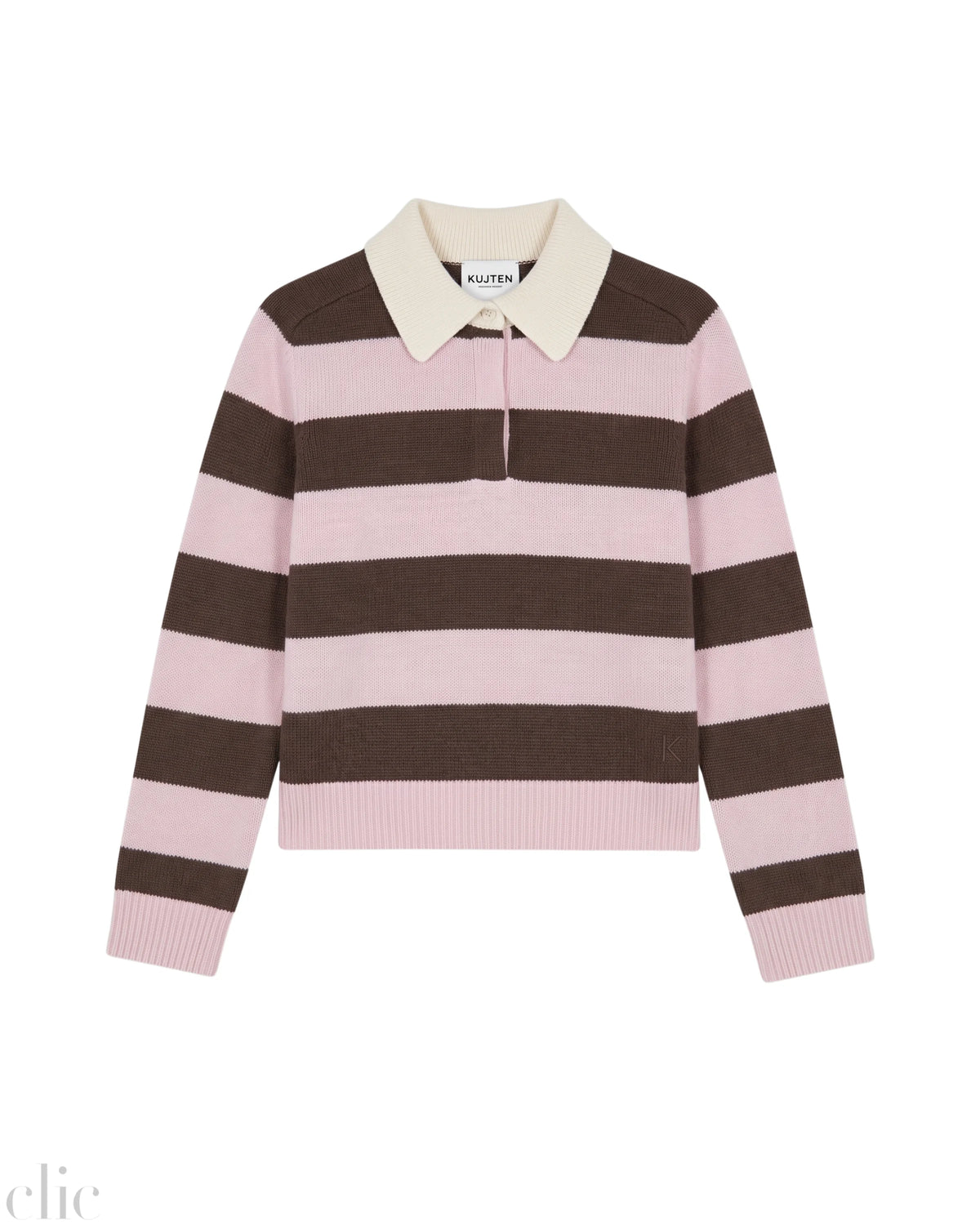 Polo Royce Stripe Sweater in Milano Blush, from Kujten