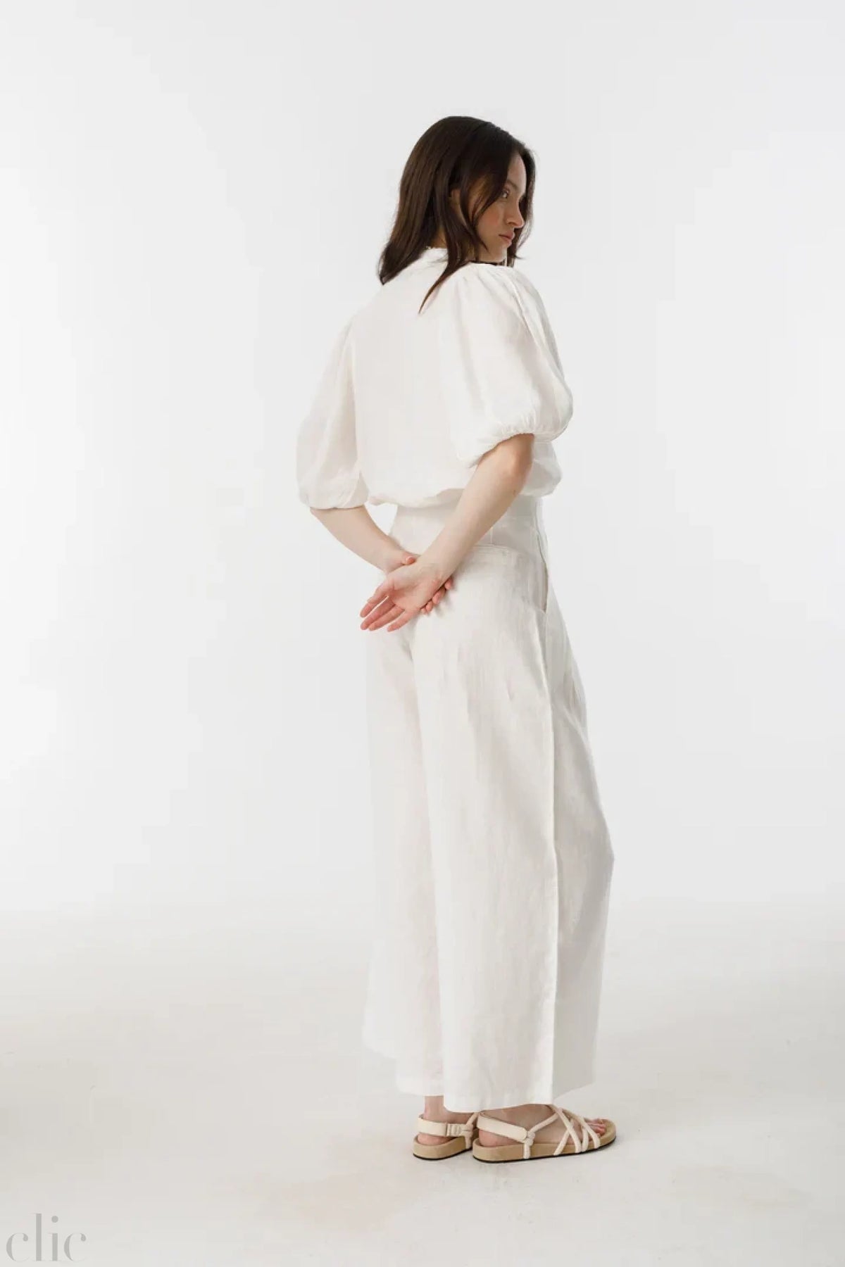 Culotte Linen Pants in White, from Lanhtropy