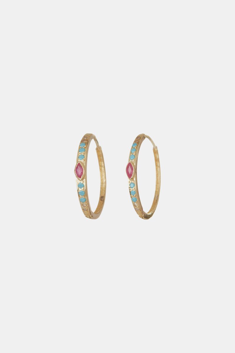 Livia Earring in Turquoise and Ruby, from 5 Octobre