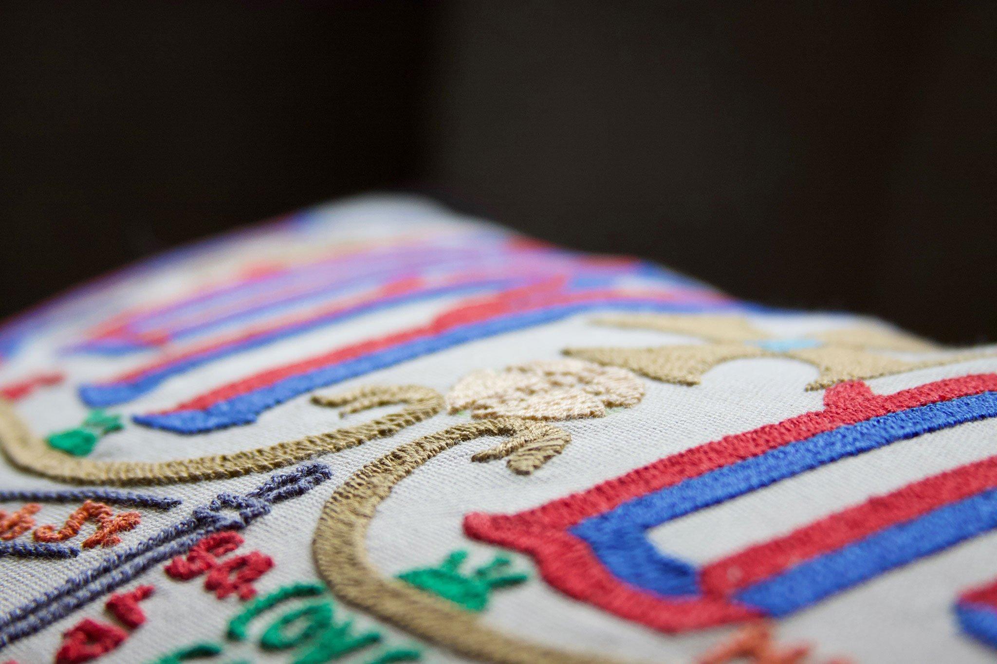 London Embroidered Pillow, from Catstudio