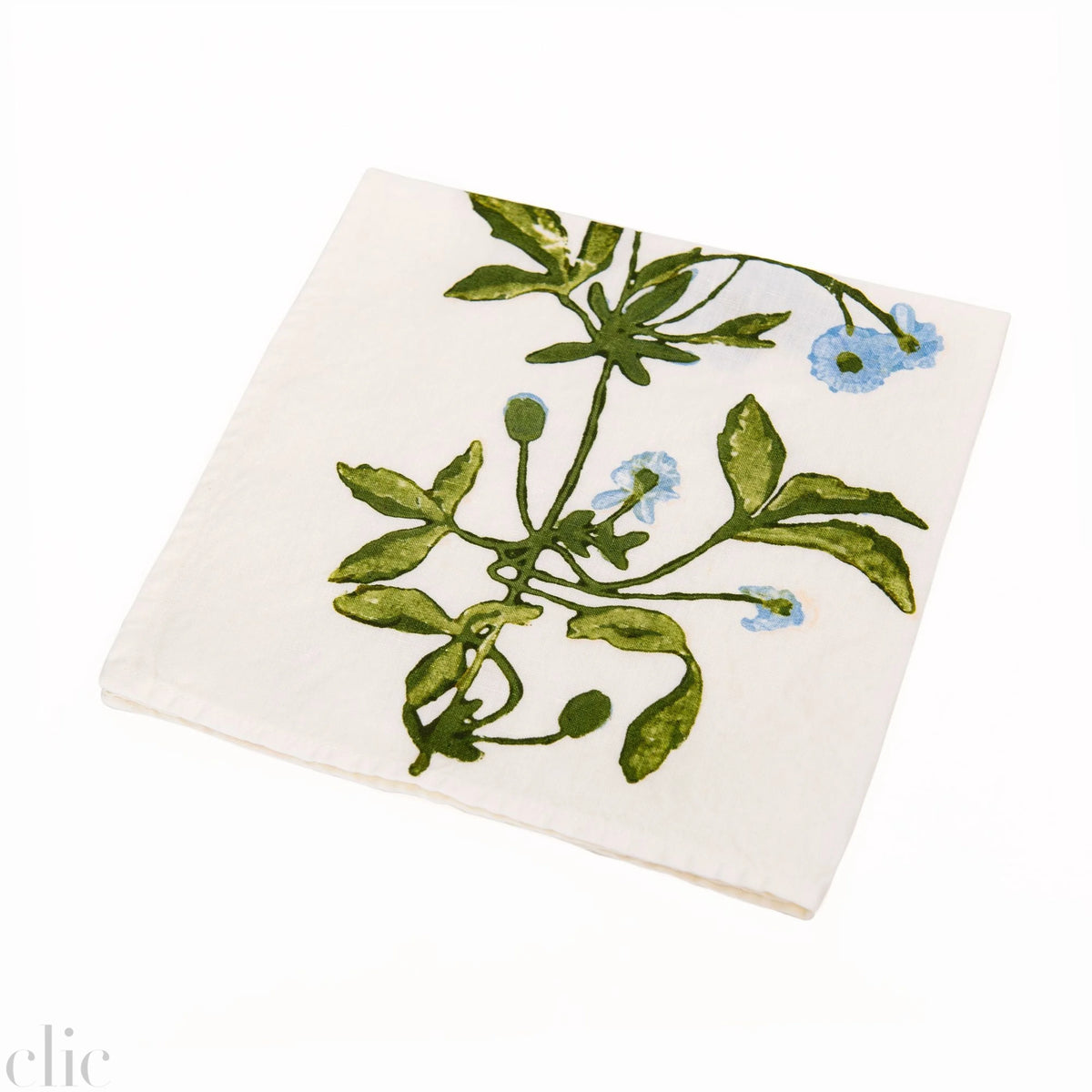 Clematis Napkin in Blue, from Bertozzi
