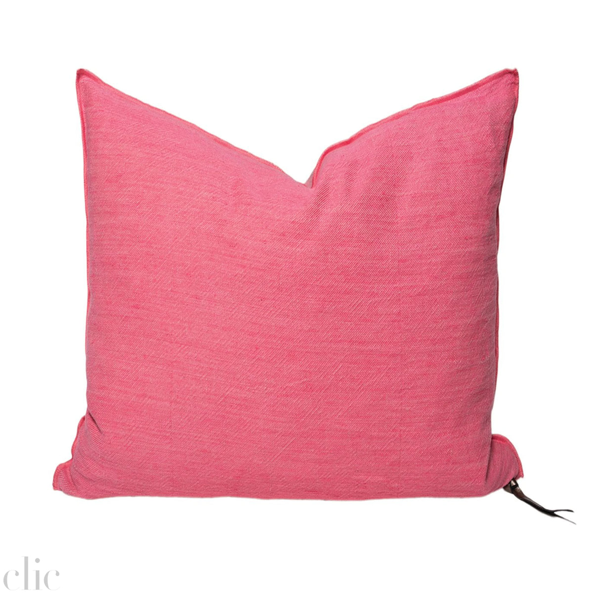 Crumpled Washed Linen Pillow 26" x 26" in BonBon, from Maison De Vacances