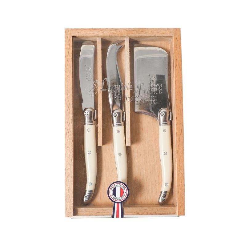 Mini Laguiole 3 Piece Cheese Set in Ivory