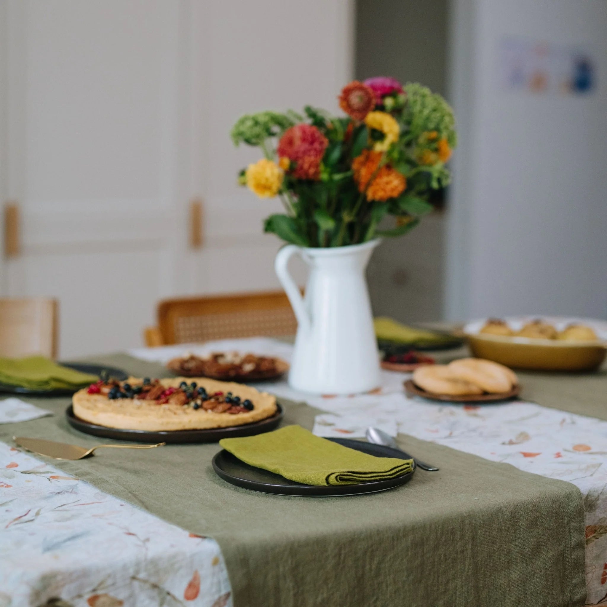 Moss Green Napkins Set of 2, from Linen Tales