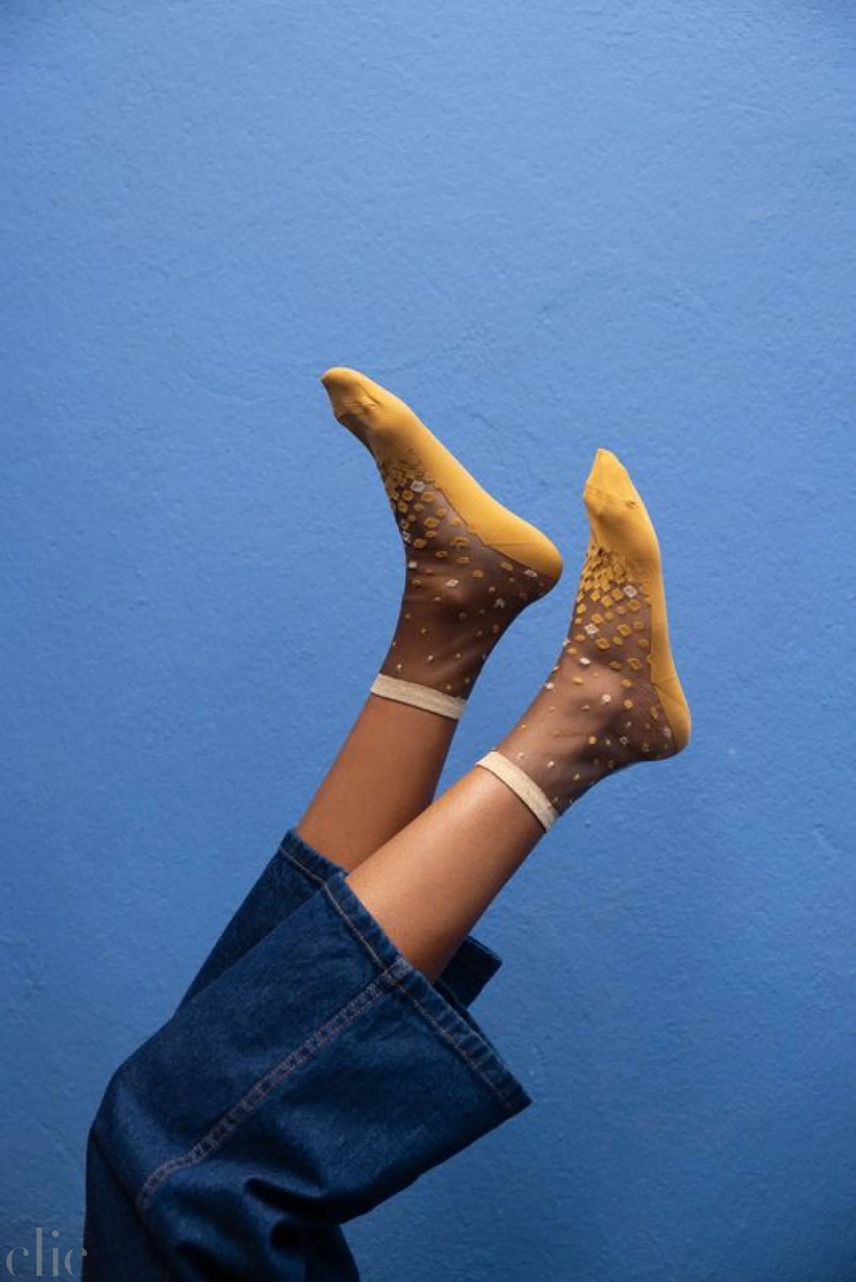 Nakameguro socks in Ocre, from Atelier St Eustache