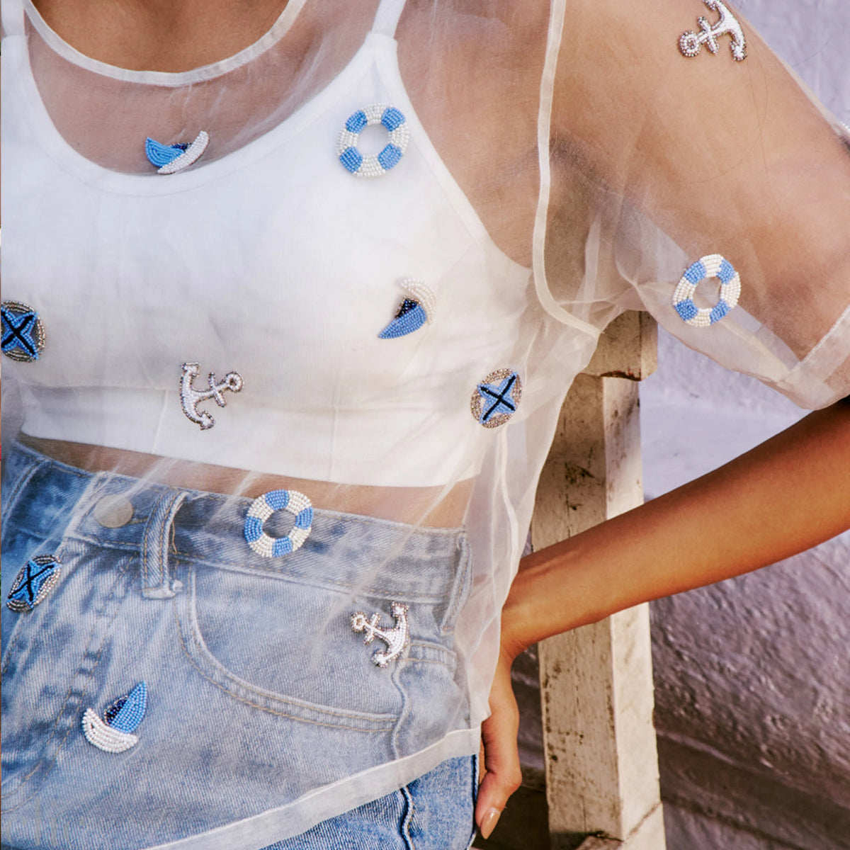Nautical Organza Top, from Olivia Dar