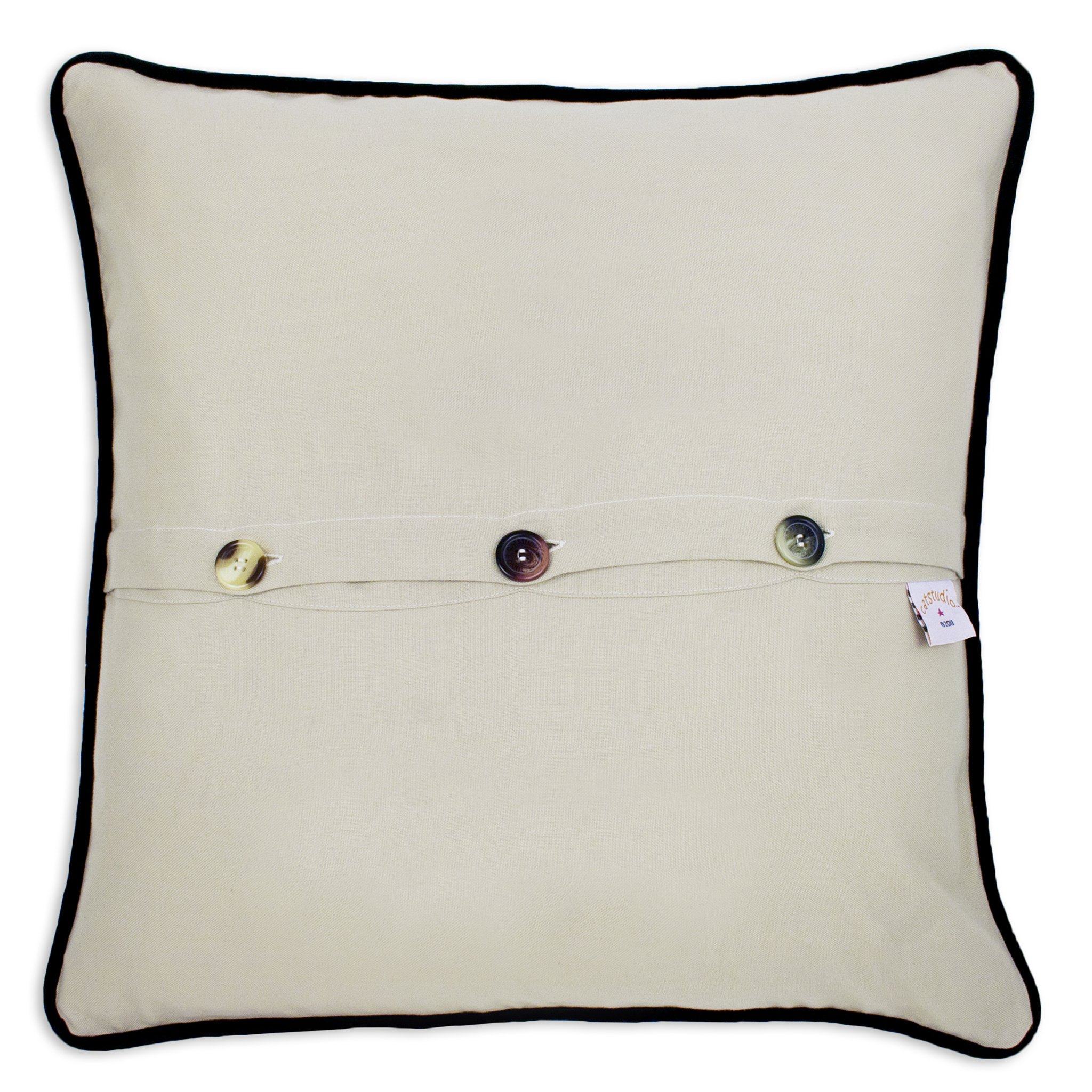 New York State Hand-Embroidered Pillow, from Catstudio