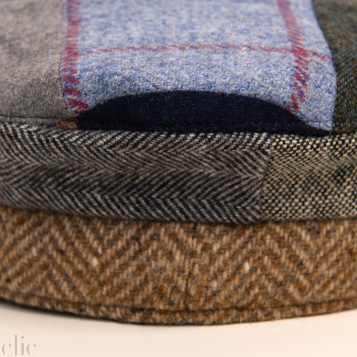 Skipper Tweed Cap in Patchwork Beige and Peak, from Hanna Hats