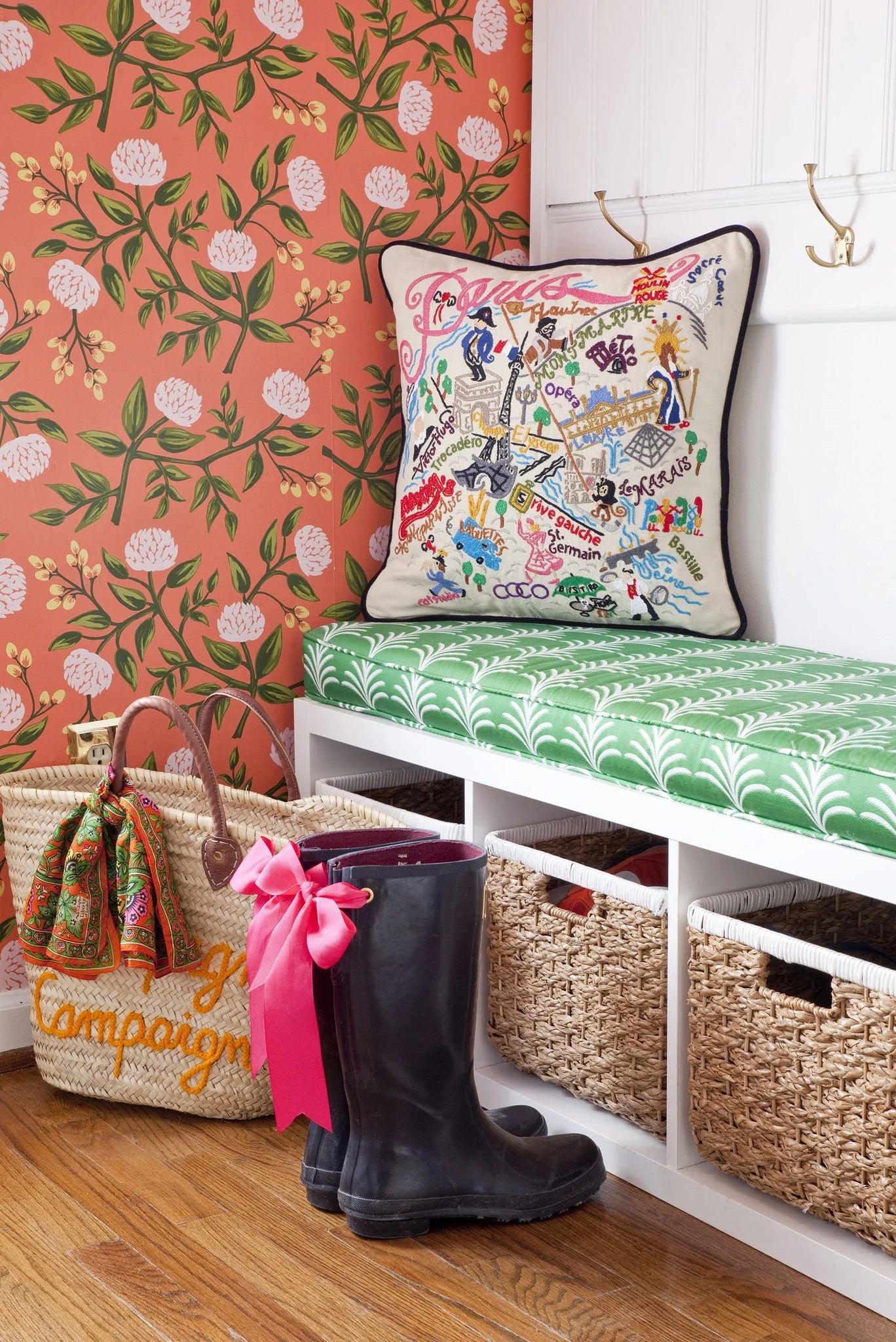 Paris Embroidered Pillow, from Catsudio