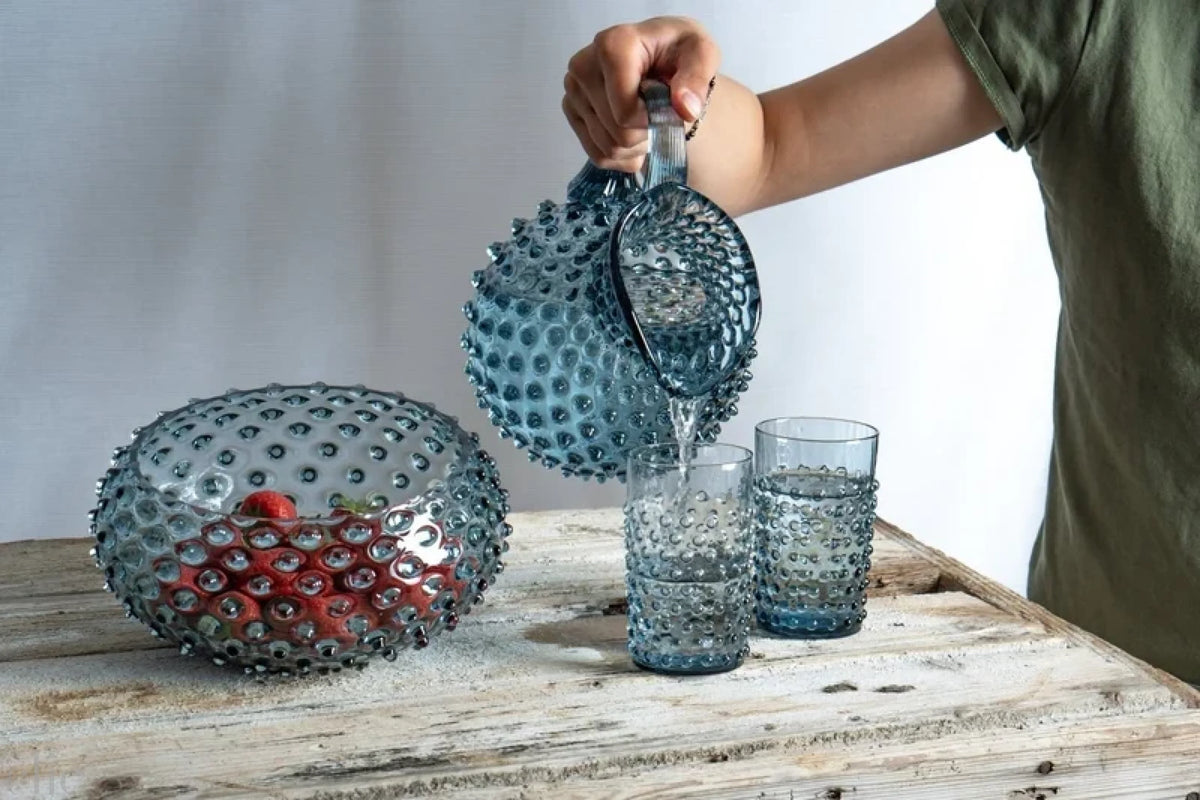 Hobnail Jug in Misty Blue