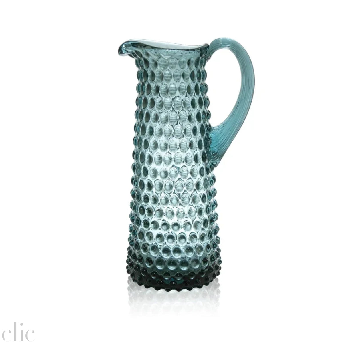 Tall Hobnail Jug in Misty Blue