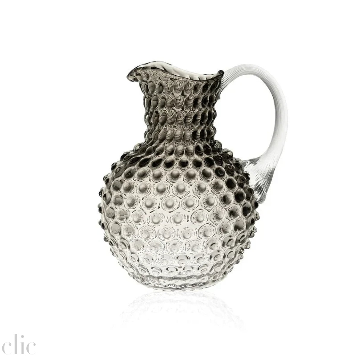 Hobnail Jug in Underlay Black Smoke