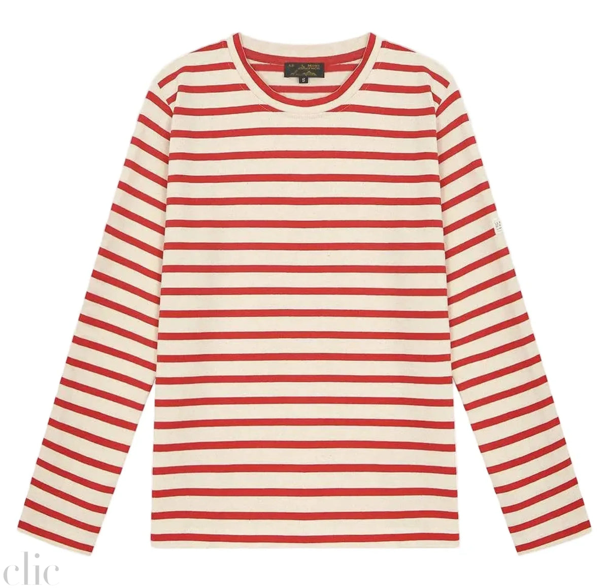 Tilda Long Sleeve Mariniere Shirt in Off Red, from Le Mont St. Michel