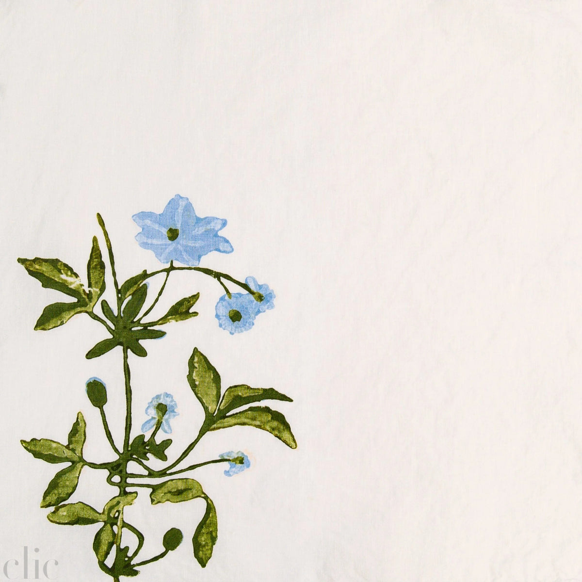 Clematis Napkin in Blue, from Bertozzi