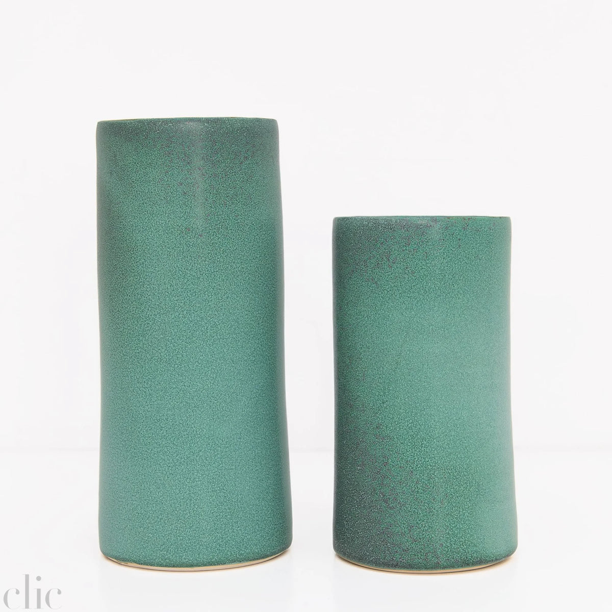 Large Tall Slim Cylinder Vase in Turquoise
