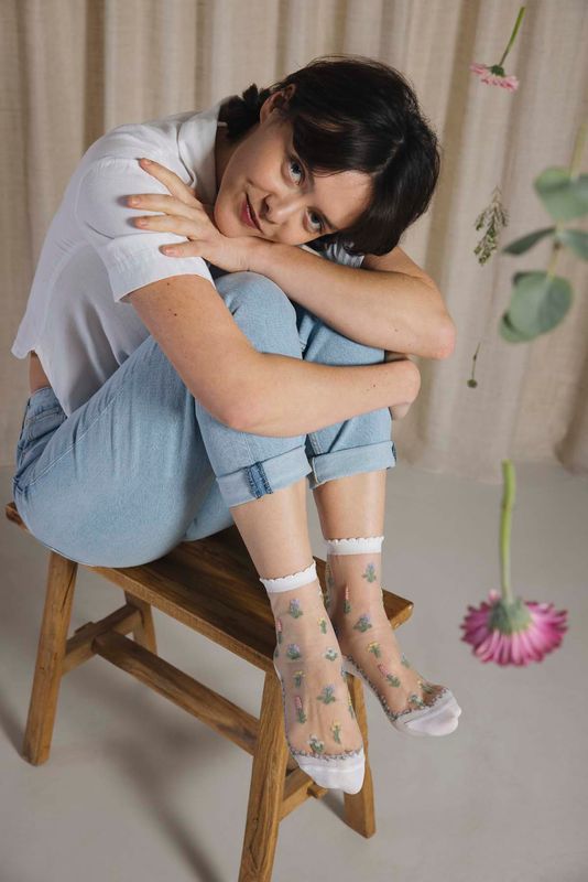 Fleurs de Champs socks, from Atelier St Eustache