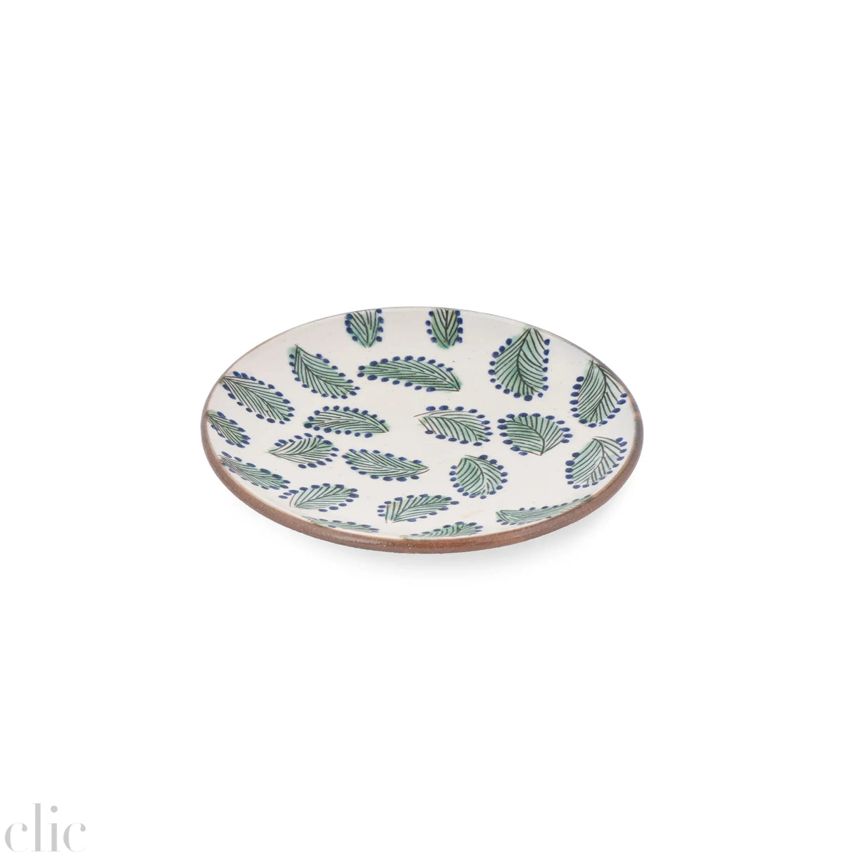 Ceramic Plate in Scattered Leaves, from Kiliim