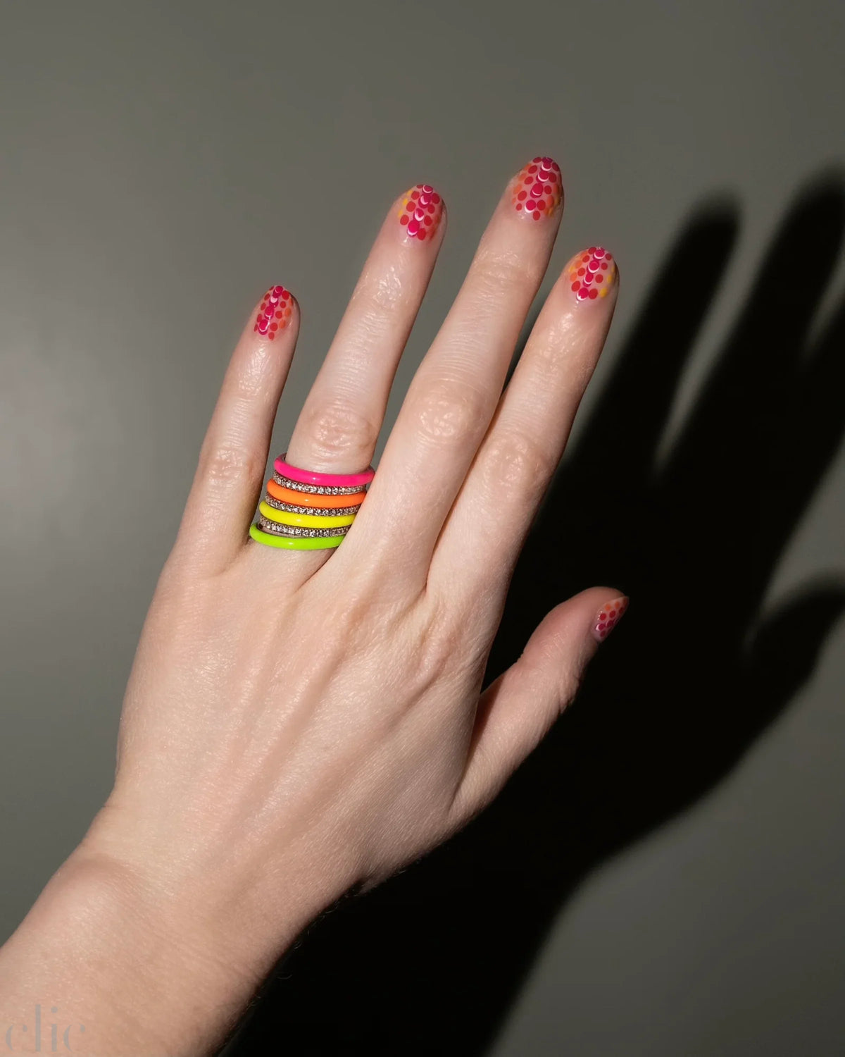 Enamel Thin Stacking Ring in 14K Gold, from Fry Powers