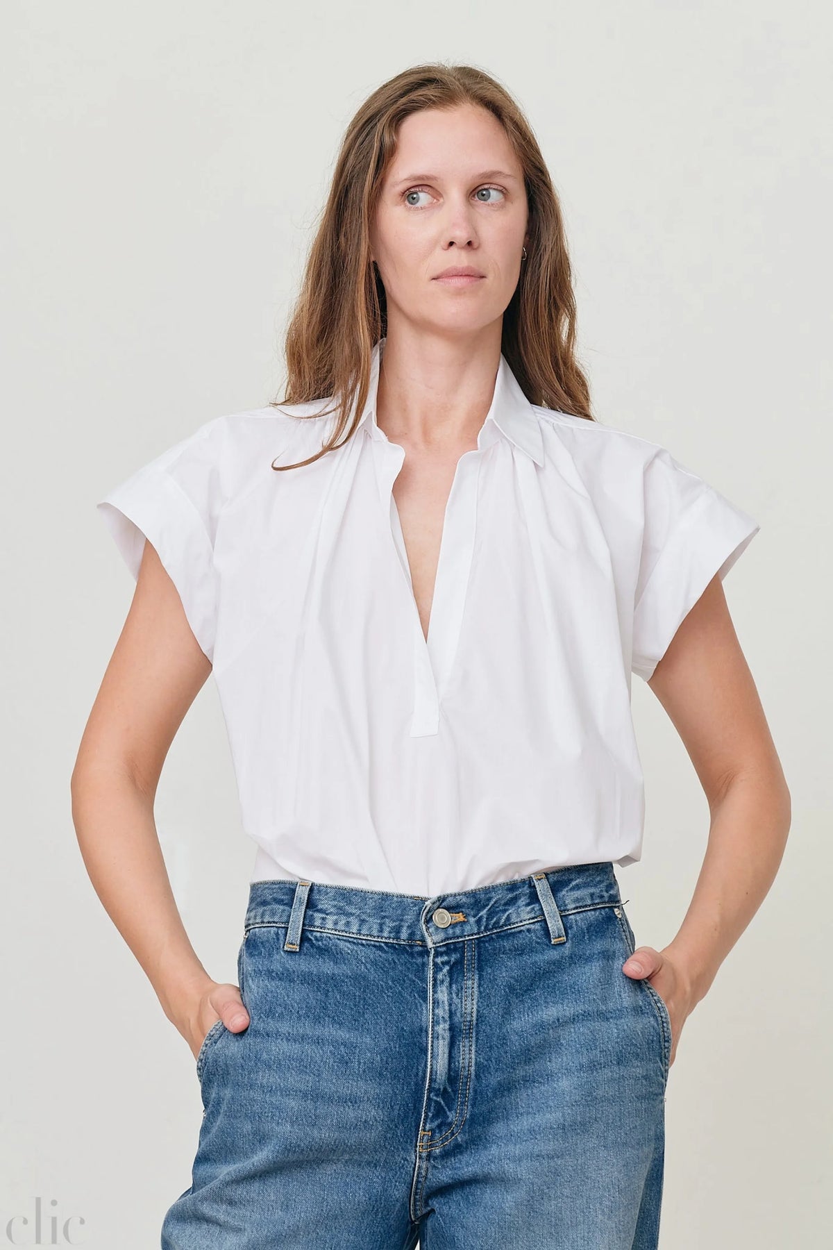 Trinity Top Brushed Cotton in White, from Secular