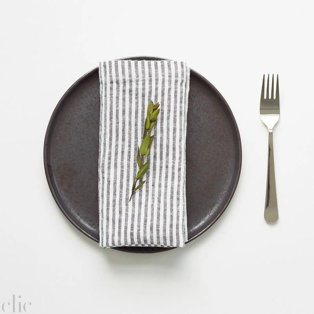 Thin Black Stripe Napkin Set of 2, from Linen Tales