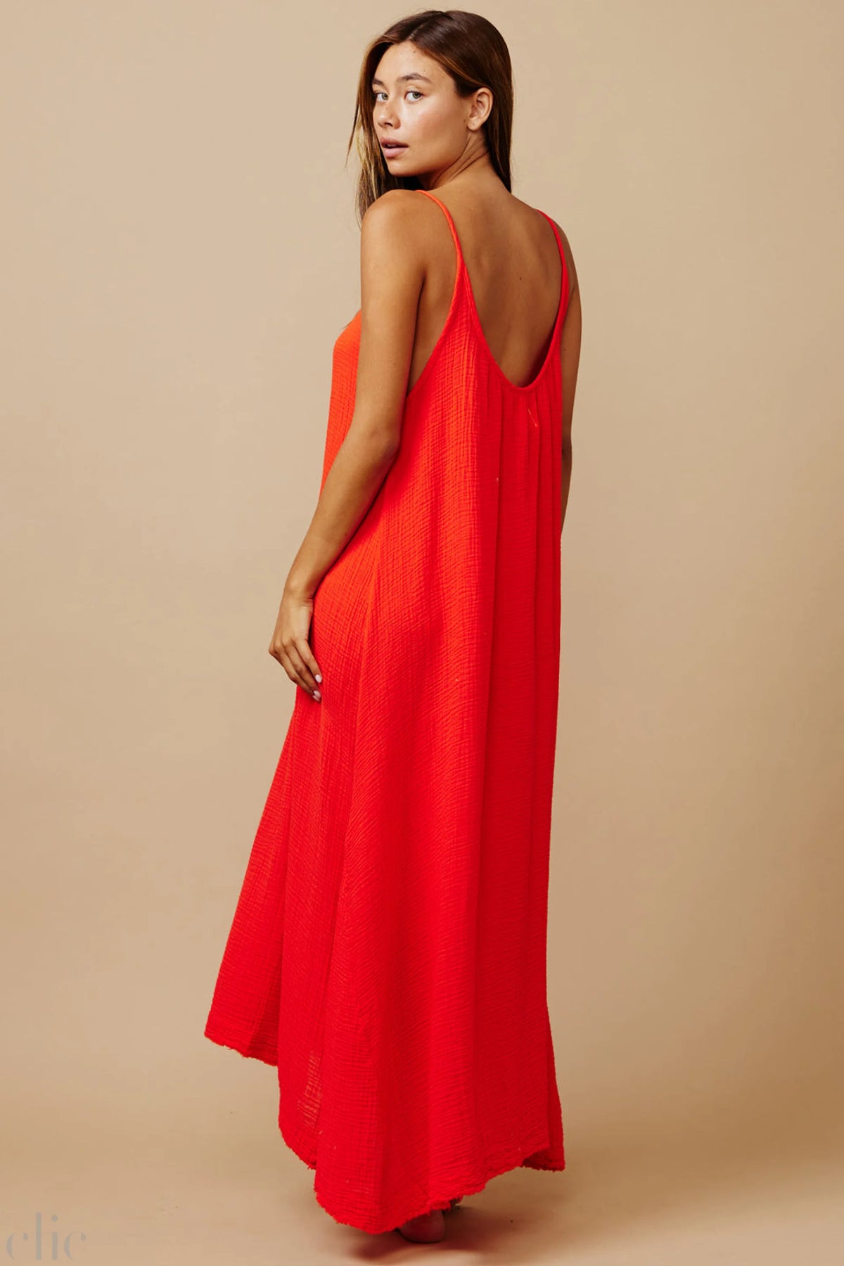 Tulum Gauze Dress in Dahlia, from 9 Seed