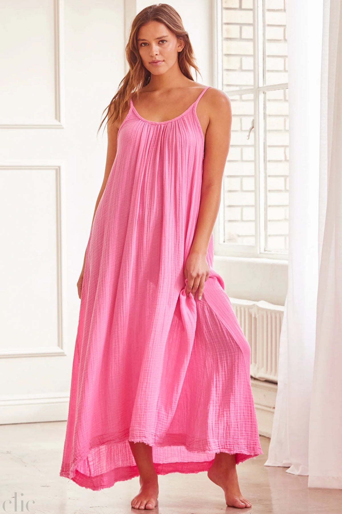 Tulum Gauze Dress in Peony, from 9 Seed