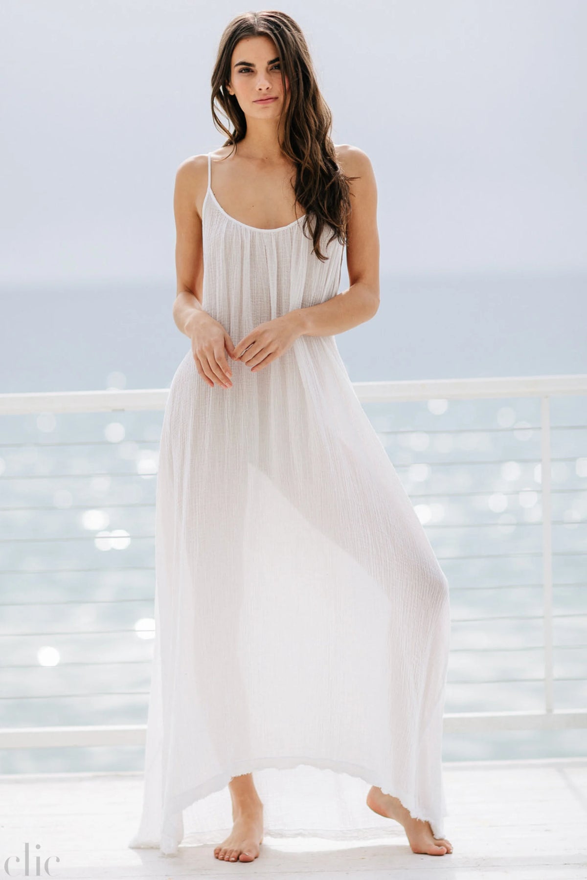 Tulum Gauze Dress in White, from 9 Seed